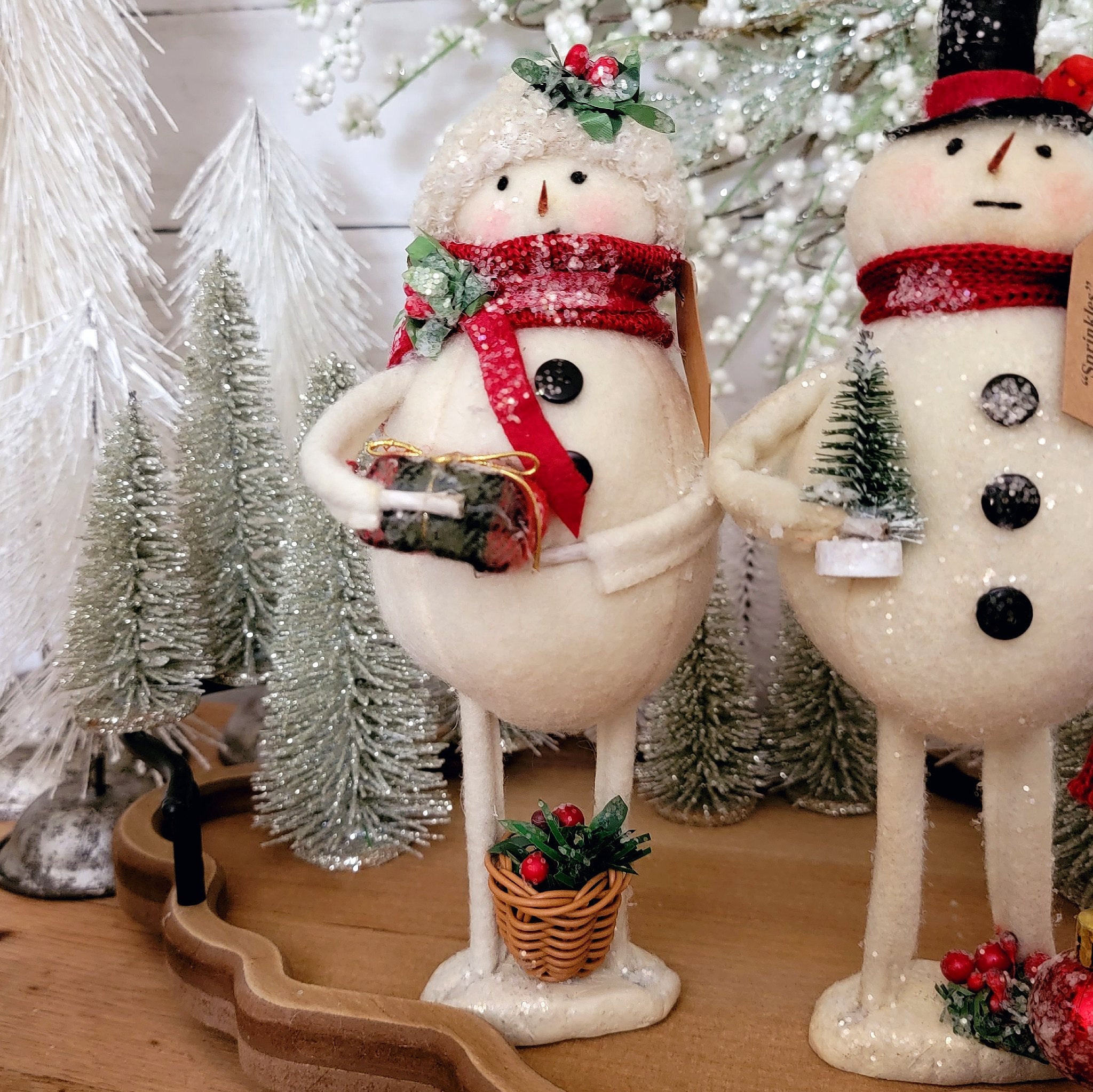 Let it Snow Snowman ornament - Christmas decor - Ornament- tiered tray  decor - Snowman Decor