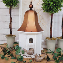 Load image into Gallery viewer, Antique farmhouse decorative birdhouse with copper roof.
