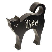 Load image into Gallery viewer, Black cat wood cutout
