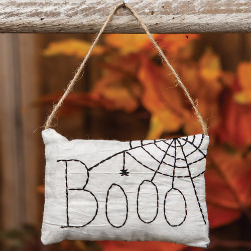 Primitive Boo Hanging Mini Pillow Ornament.