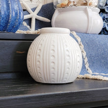 Load image into Gallery viewer, White round urchin vase  in a Coastal home vignette
