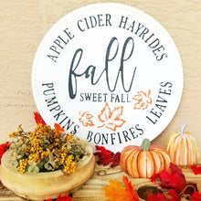 Load image into Gallery viewer, Autumn porch round fall metal wall decor sign
