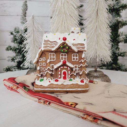 Gingerbread colonial resin house.