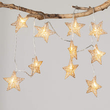 Load image into Gallery viewer, Gold star LED garland.
