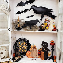 Load image into Gallery viewer, Primitive Halloween creepy collectibles curio cabinet styling.
