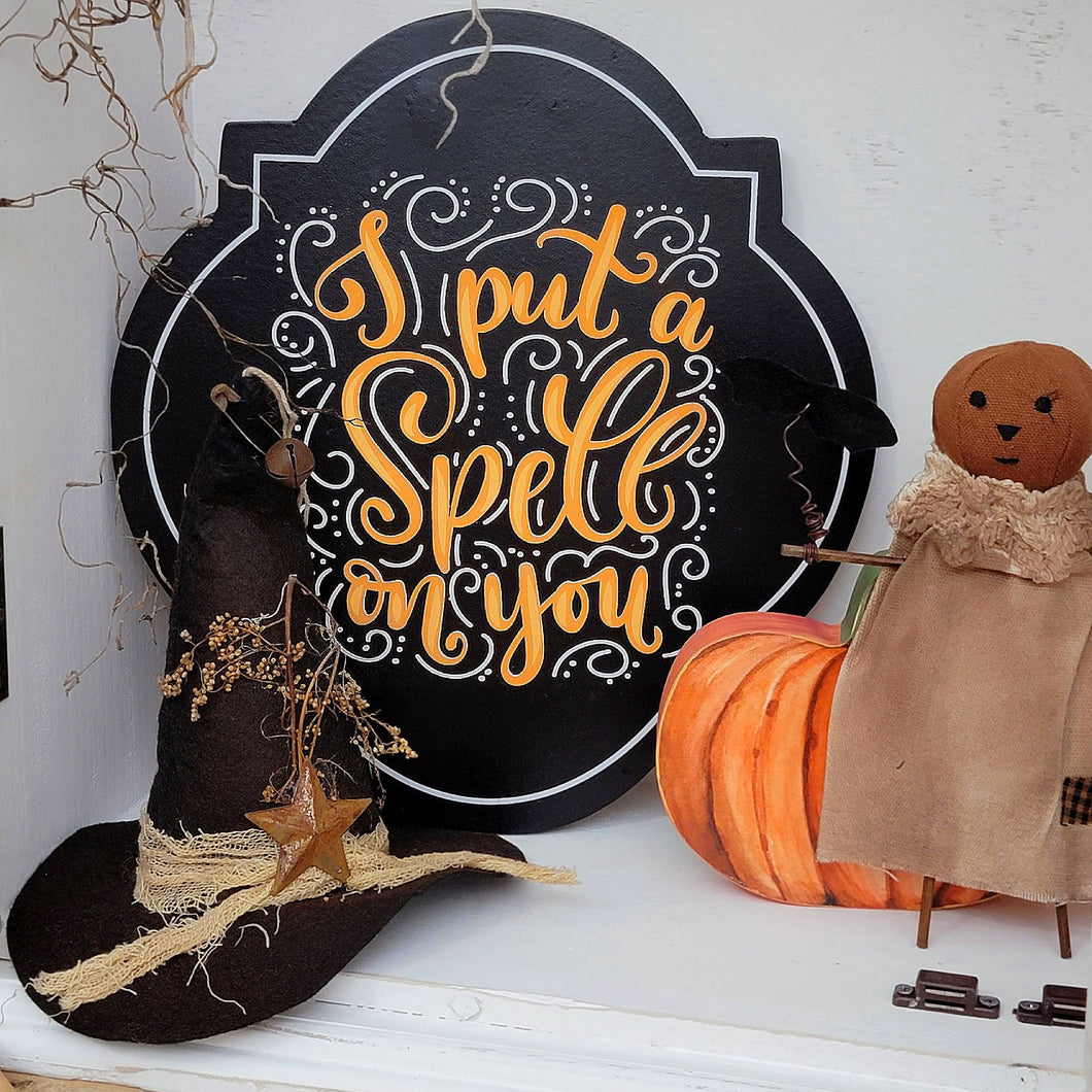 I Put A Spell On You Halloween Wall Plaque Sign