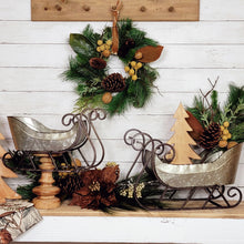 Load image into Gallery viewer, Rustic Galvanized Tabletop Santa Sleigh
