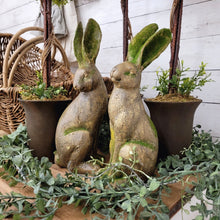 Load image into Gallery viewer, Rustic mossed rabbit statues.
