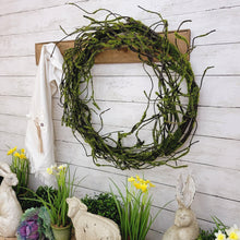 Load image into Gallery viewer, Artificial 24&quot; mossy twig wreath.
