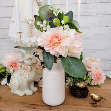 Load image into Gallery viewer, Peachy pink spring peony bouquet in a ceramic vase.
