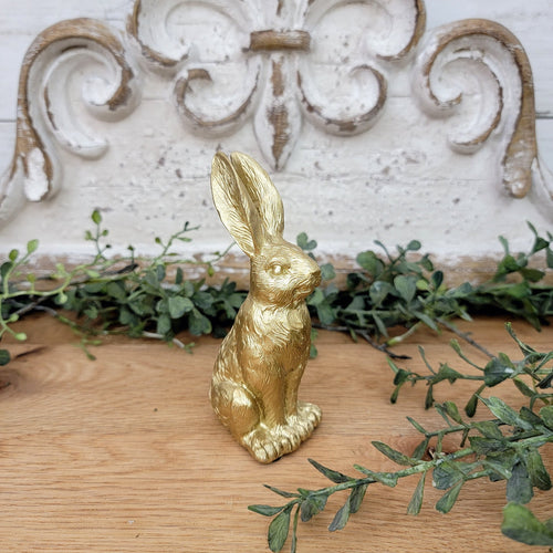 Petie gold vintage inspired bunny figurine.