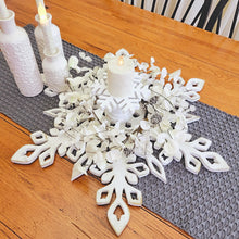 Load image into Gallery viewer, Holiday snowflake winter table centerpiece
