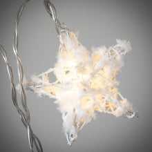 Load image into Gallery viewer, Snowy star lighted garland.
