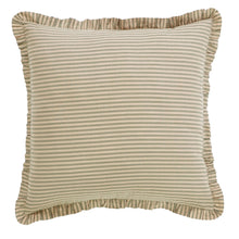 Load image into Gallery viewer, Sage green ticking stripe Euro sham pillow cover.
