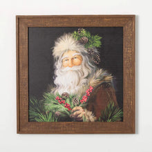 Load image into Gallery viewer, Woodland-themed Christmas Santa framed portrait wall art.
