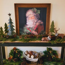 Load image into Gallery viewer, Woodland Santa portriate side table Christmas display.
