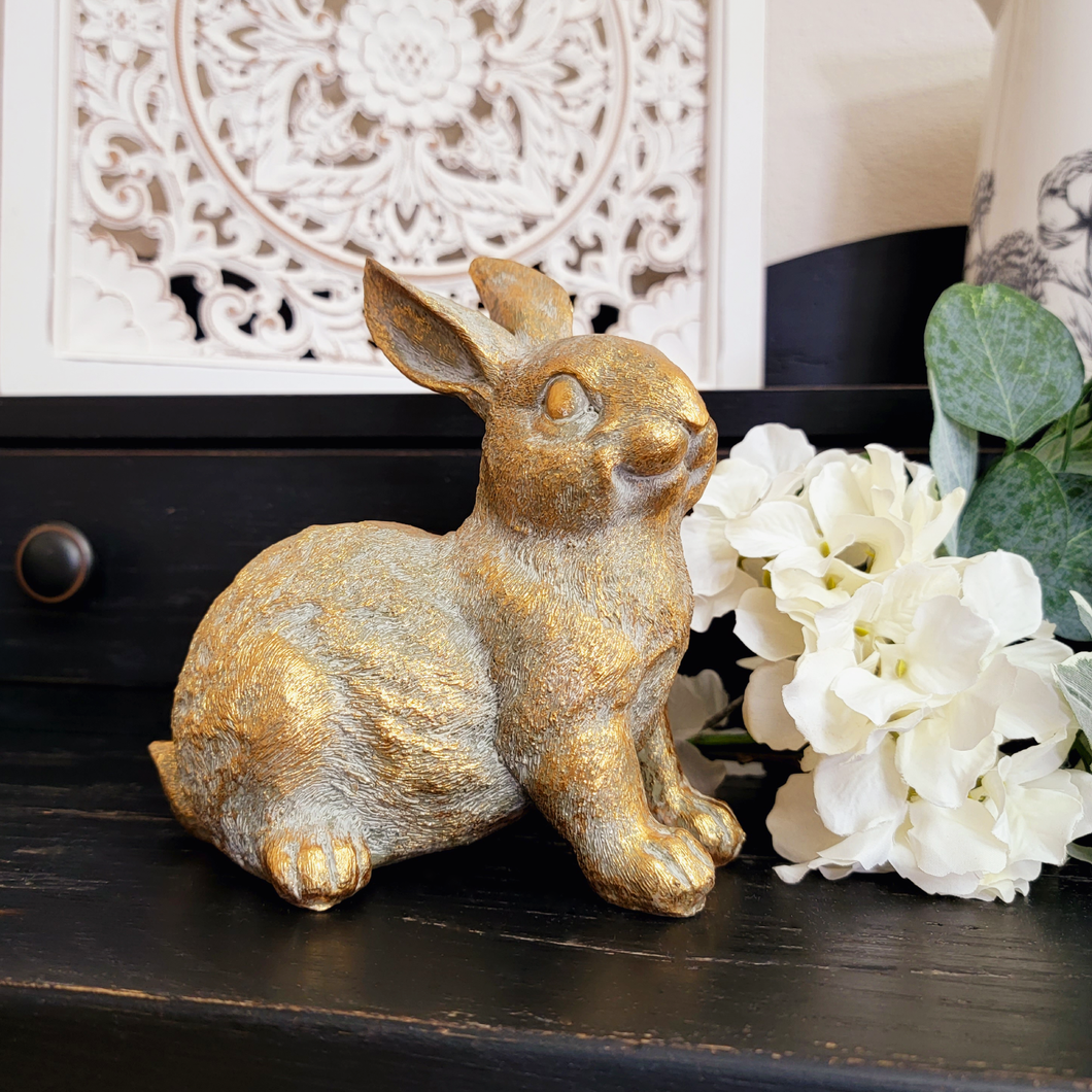 Gold Rabbit Tabletop Figurine