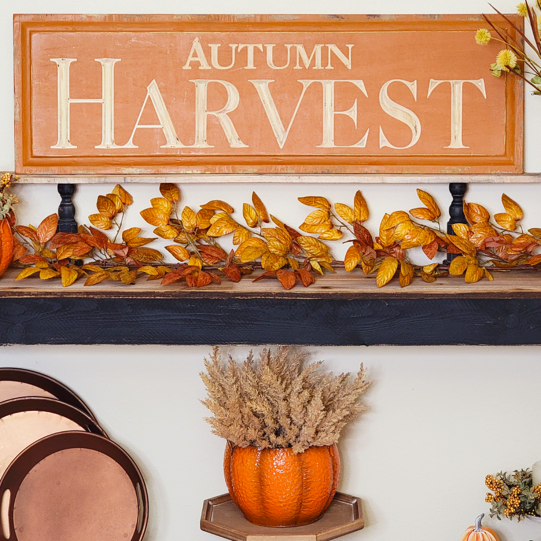 Autumn Harvest Distressed Large Wood Sign