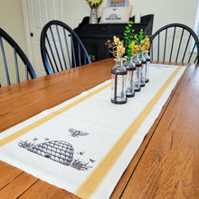Load image into Gallery viewer, Bee Hive and Stripes Reversible Table Runner 55&quot;
