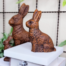 Load image into Gallery viewer, 5&quot; Tall Faux chocolate Easter bunny tabletop figurine
