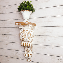 Load image into Gallery viewer, Chippy White Corbel Architectural Wall Decor
