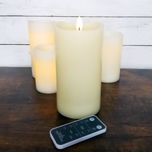 Load image into Gallery viewer, Folding Flame LED Real Wax Pillar Candle with Remote and Timer
