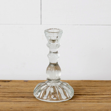 Load image into Gallery viewer, Ornate Glass Taper Candlestick Holders
