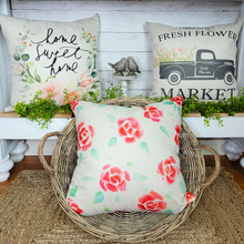 Load image into Gallery viewer, Cottage Rose Floral 18x18 Pillow Cover
