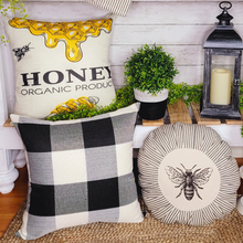 Load image into Gallery viewer, Honey Bee with Comb and Dipper 18x18 Pillow Cover
