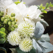 Load image into Gallery viewer, White Hydrangea Stem and Foliage Floral Spray 30&quot;
