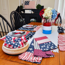 Load image into Gallery viewer, Patriotic Americana Ruffled Tea Towels
