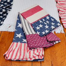 Load image into Gallery viewer, Patriotic Americana Ruffled Tea Towels
