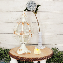 Load image into Gallery viewer, Distressed Metal Sphere Candle Holder with Finial
