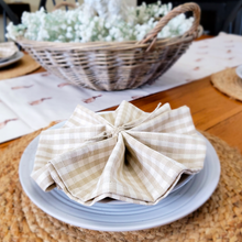 Load image into Gallery viewer, Tan and Linen Buffalo Check Cotton Napkins Sold Separately
