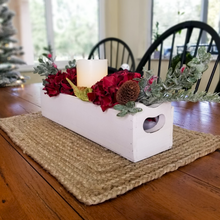 Load image into Gallery viewer, Rustic White Wood Table Container / Trough
